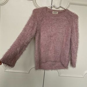 Zara girls fuzzy pink sweater